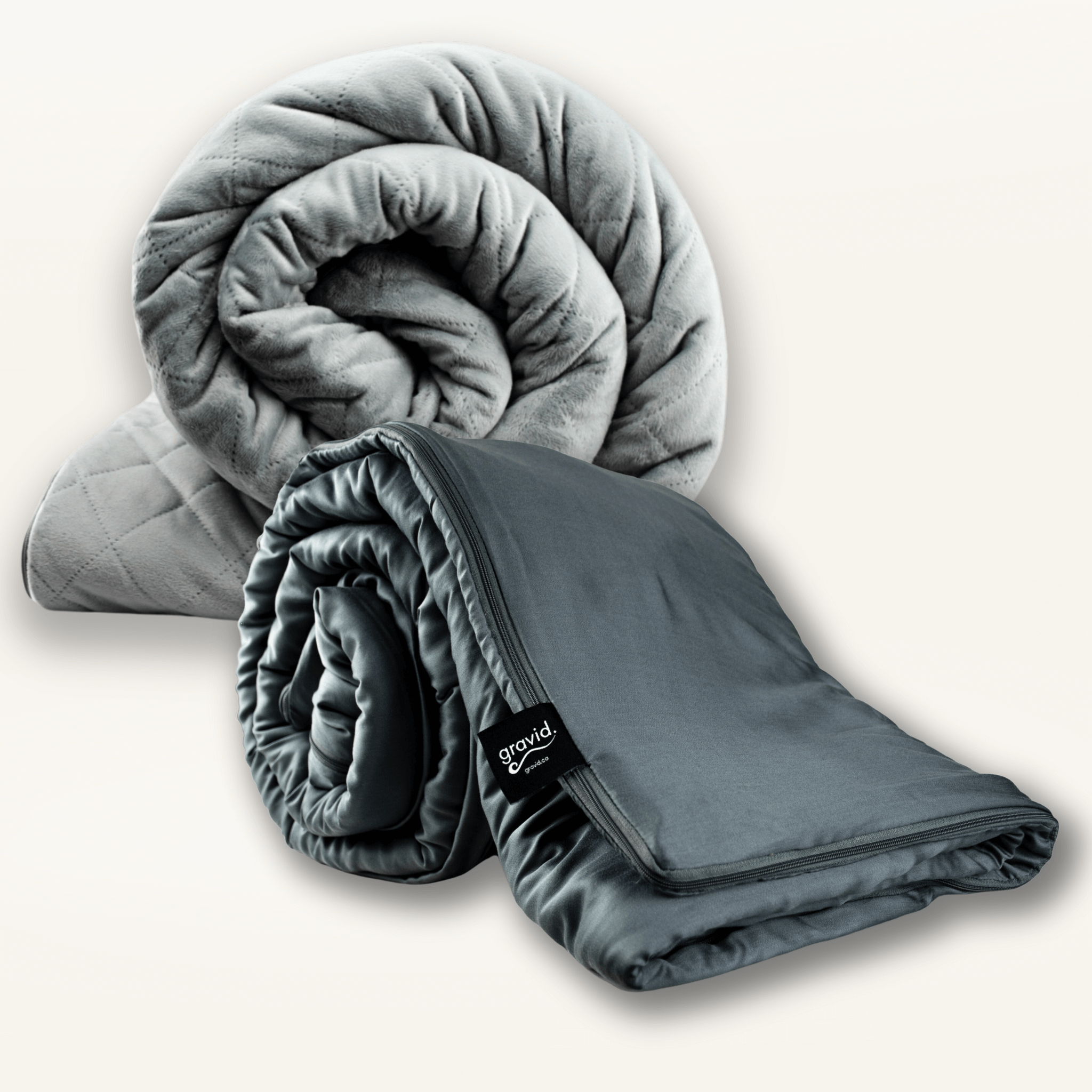 Night Owl Bundle - Size: TWIN 60x80 Weight: 15 lb Colours: Grey UltraPlush + Grey Breeze by Gravid