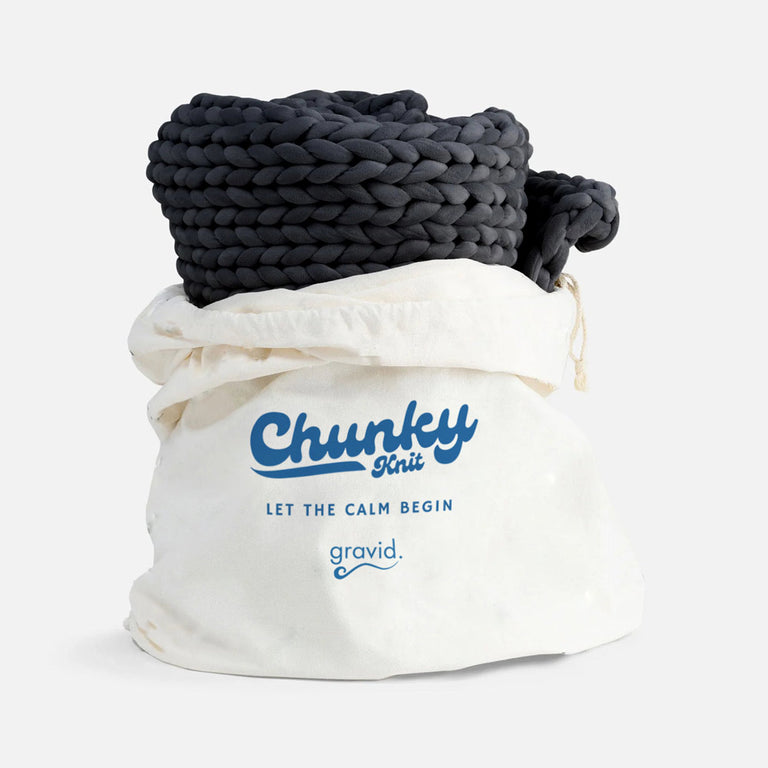 Chunky Knit Blanket - Colour: Sleek Black by Gravid